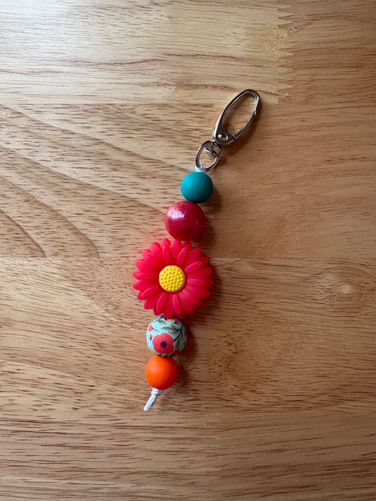 Red Sunflower Keychain